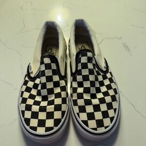 Vans Black and White Checkerboard Slip-Ons
